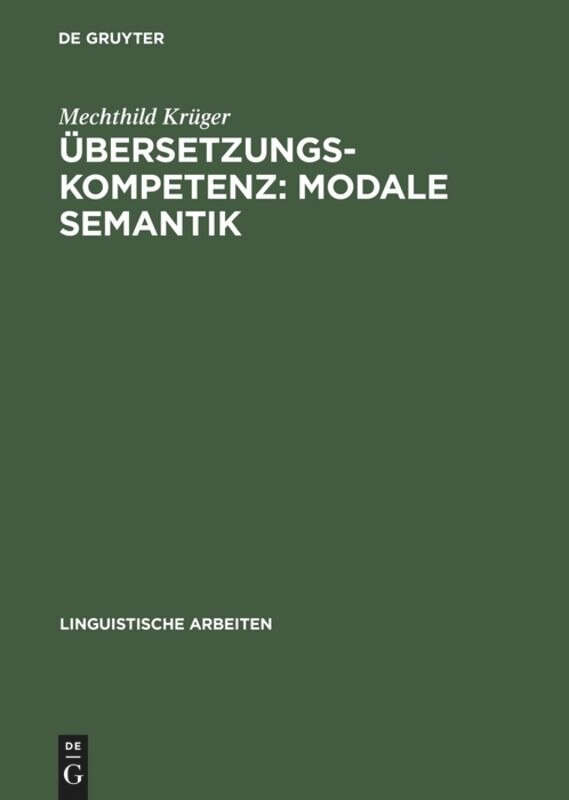 Front cover_Übersetzungskompetenz: modale Semantik