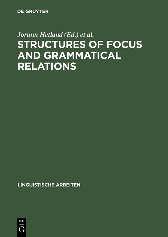 Couverture_Structures of Focus and Grammatical Relations