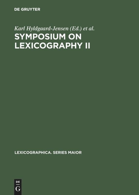 Front cover_Symposium on Lexicography II