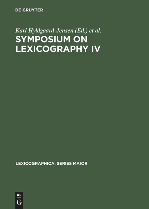 Front cover_Symposium on Lexicography IV
