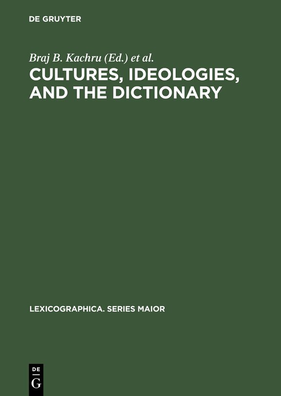 Front cover_Cultures, Ideologies, and the Dictionary