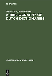 Front cover_A Bibliography of Dutch Dictionaries