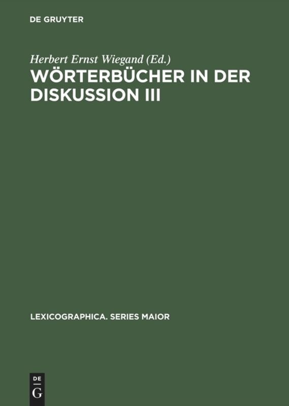 Front cover_Wörterbücher in der Diskussion III