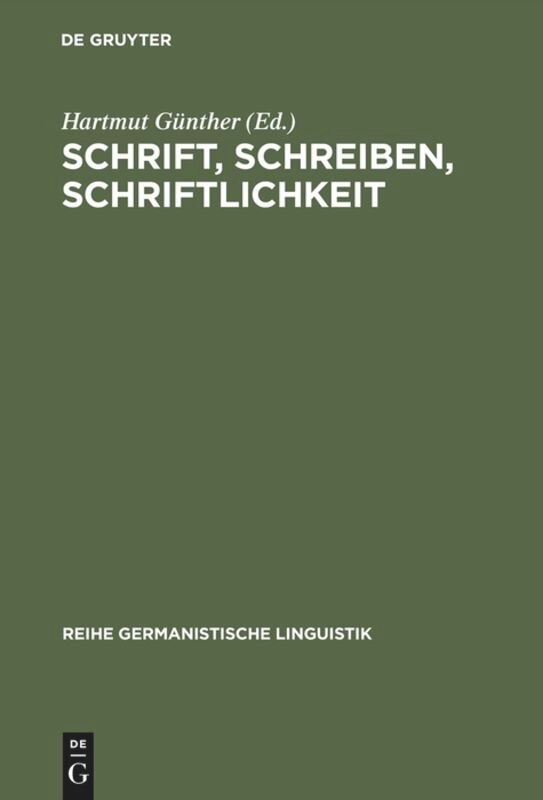 Couverture_Schrift, Schreiben, Schriftlichkeit