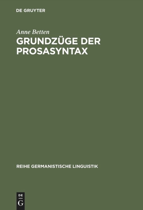 Couverture_Grundzüge der Prosasyntax