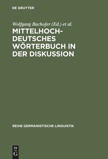 Front cover_Mittelhochdeutsches Wörterbuch in der Diskussion