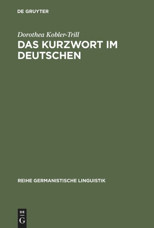 Front cover_Das Kurzwort im Deutschen