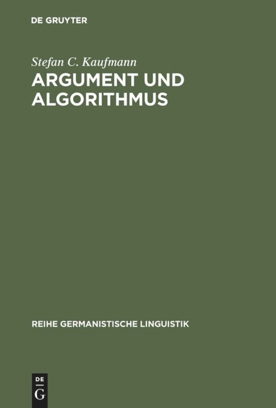 Front cover_Argument und Algorithmus