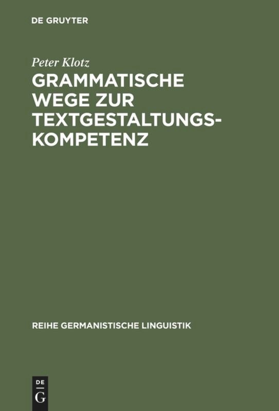 Front cover_Grammatische Wege zur Textgestaltungskompetenz