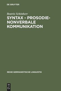 Front cover_Syntax - Prosodie - nonverbale Kommunikation