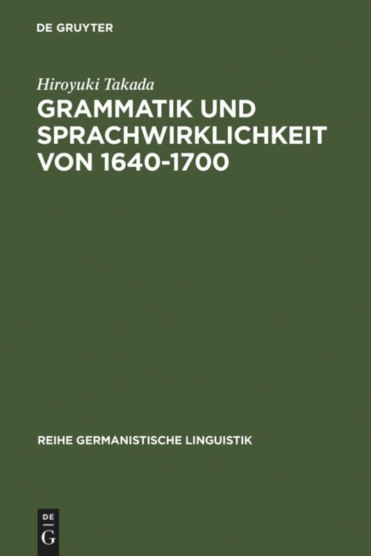 Front cover_Grammatik und Sprachwirklichkeit von 1640-1700