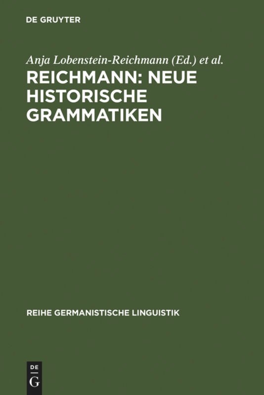 Front cover_REICHMANN: NEUE HISTORISCHE GRAMMATIKEN