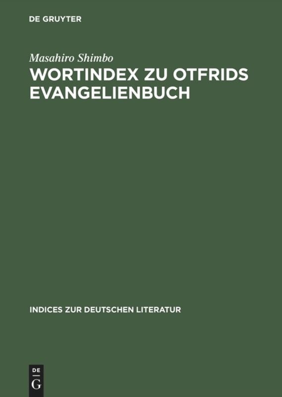 Front cover_Wortindex zu Otfrids Evangelienbuch