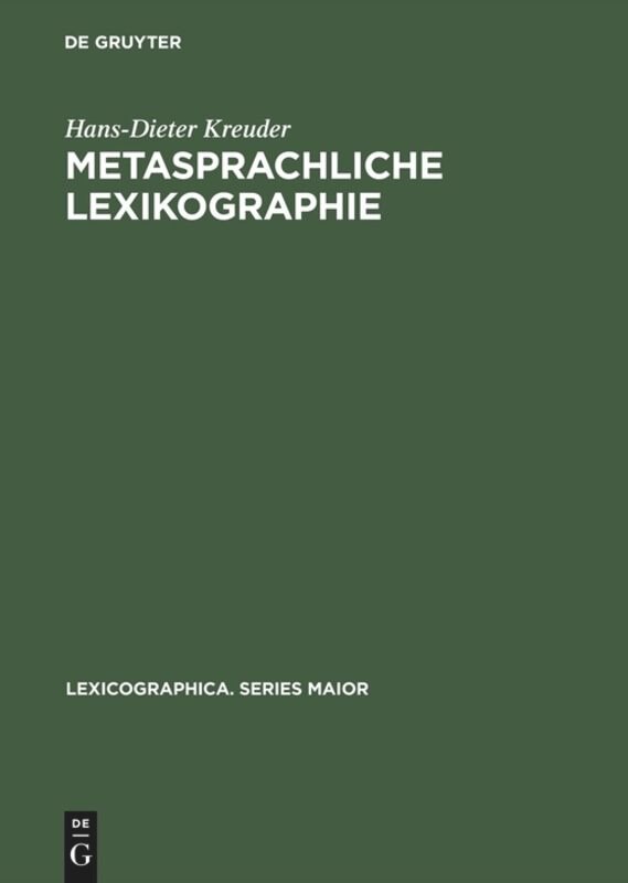 Couverture_Metasprachliche Lexikographie