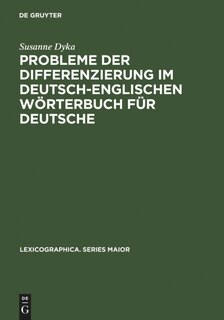 Front cover_Probleme der Differenzierung im deutsch-englischen Wörterbuch für Deutsche