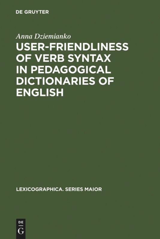 Front cover_User-Friendliness of Verb Syntax in Pedagogical Dictionaries of English