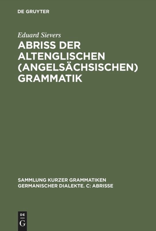 Front cover_Abriss der altenglischen (angelsächsischen) Grammatik