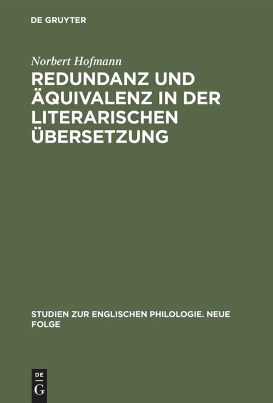 Couverture_Redundanz und Äquivalenz in der literarischen Übersetzung