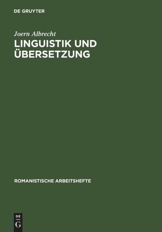 Front cover_Linguistik und Übersetzung