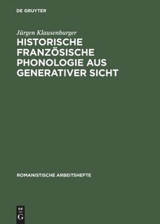 Couverture_Historische französische Phonologie aus generativer Sicht