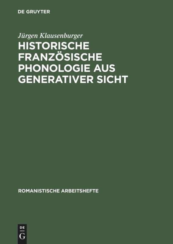 Couverture_Historische französische Phonologie aus generativer Sicht