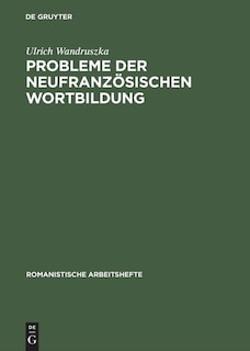 Front cover_Probleme der neufranzösischen Wortbildung