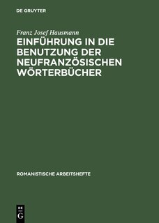 Couverture_Einführung in die Benutzung der neufranzösischen Wörterbücher