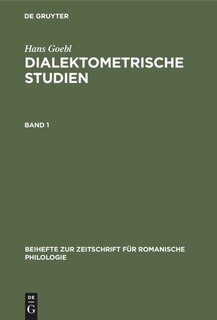 Front cover_Hans Goebl: Dialektometrische Studien. Band 1