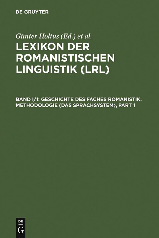 Front cover_Geschichte des Faches Romanistik. Methodologie (Das Sprachsystem)