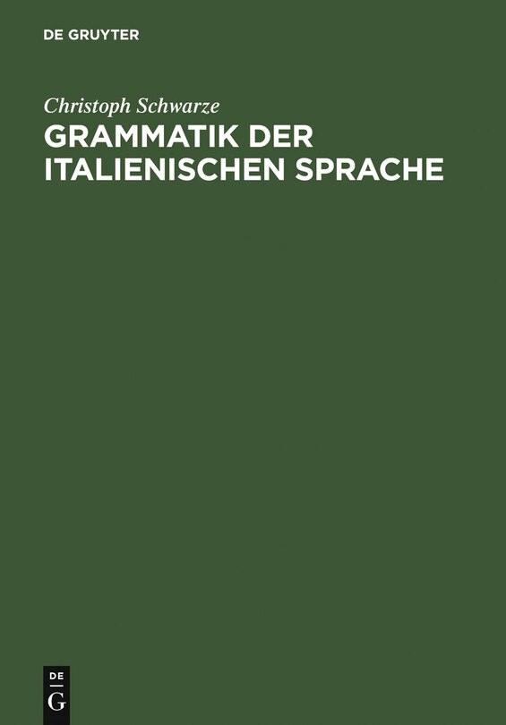 Couverture_Grammatik der italienischen Sprache