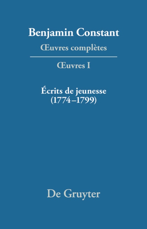 Front cover_Écrits de jeunesse (1774–1799)