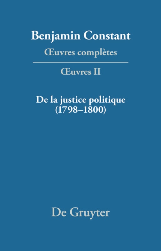 Couverture_De la Justice politique (1798–1800), d'aprés l'«Enquiry Concerning Political Justice» de William Godwin