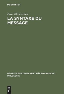 Front cover_La syntaxe du message
