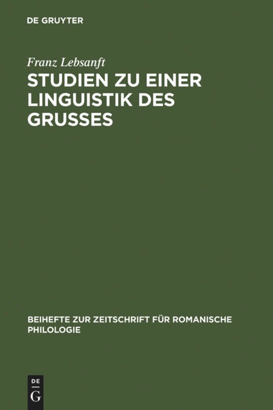 Front cover_Studien zu einer Linguistik des Grußes