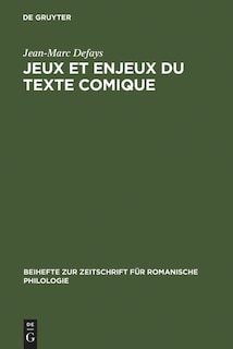 Front cover_Jeux et enjeux du texte comique