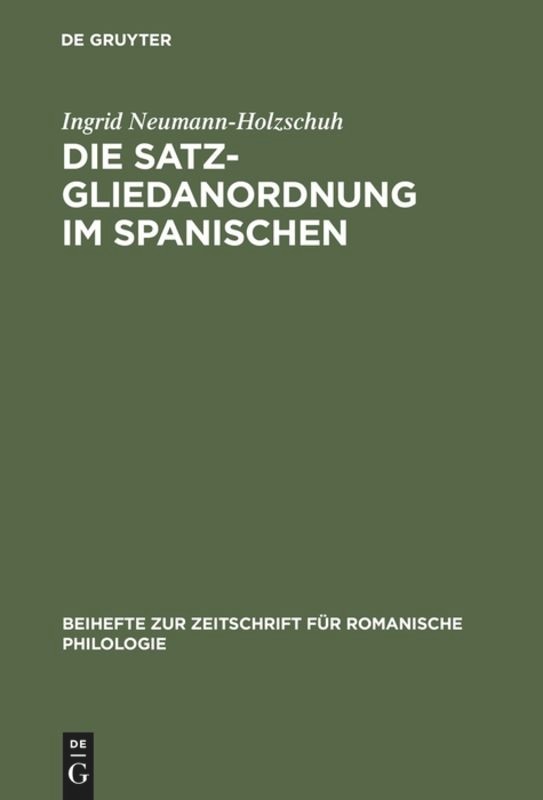 Front cover_Die Satzgliedanordnung im Spanischen