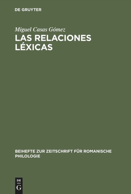 Front cover_Las relaciones léxicas
