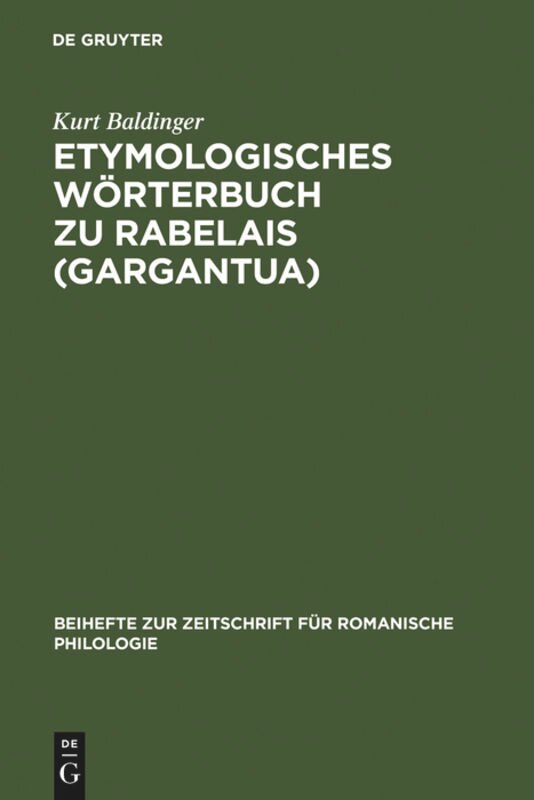 Front cover_Etymologisches Wörterbuch zu Rabelais (Gargantua)