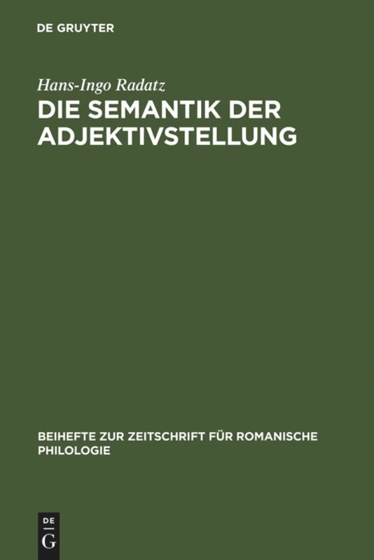 Front cover_Die Semantik der Adjektivstellung