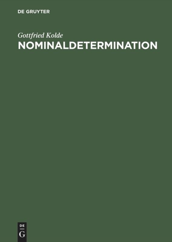 Front cover_Nominaldetermination