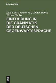 Front cover_Einführung in die Grammatik der deutschen Gegenwartssprache