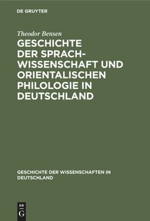 Front cover_Geschichte der Sprachwissenschaft und orientalischen Philologie in Deutschland