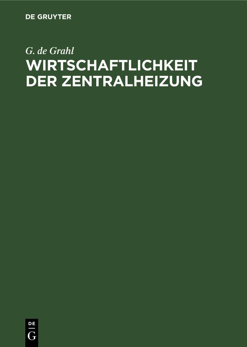 Couverture_Wirtschaftlichkeit Der Zentralheizung