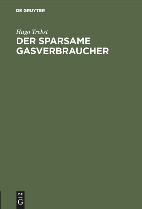 Front cover_Der Sparsame Gasverbraucher