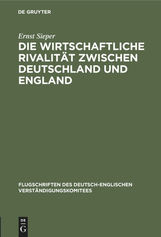Couverture_Die Wirtschaftliche Rivalität Zwischen Deutschland Und England