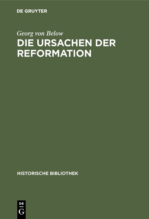 Front cover_Die Ursachen Der Reformation