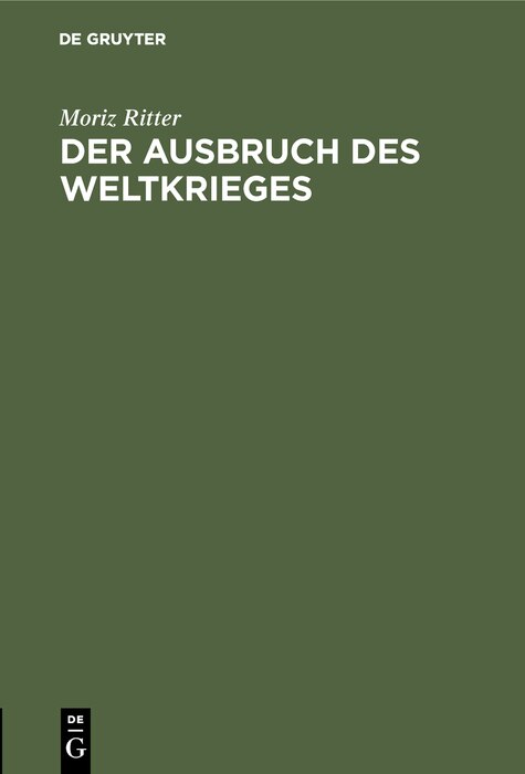 Couverture_Der Ausbruch Des Weltkrieges