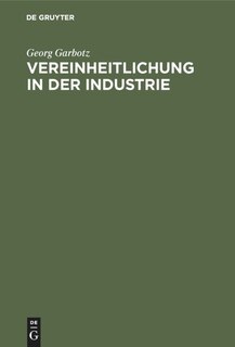 Front cover_Vereinheitlichung in Der Industrie