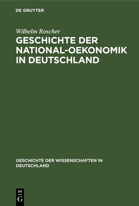 Couverture_Geschichte Der National-oekonomik In Deutschland