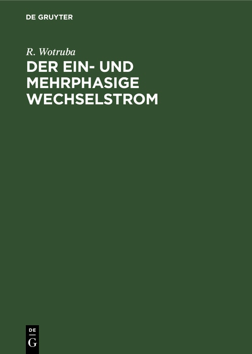 Couverture_Der ein- und mehrphasige Wechselstrom